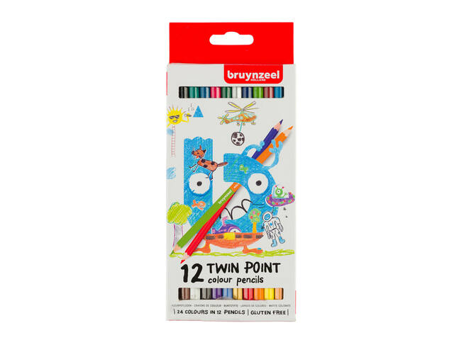 Kleurpotood Bruynzeel Kids Twin Point 12st ass