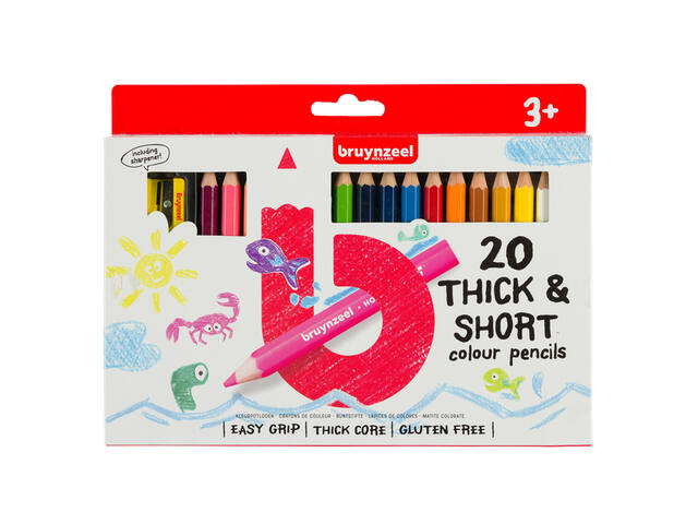 Kleurpotlood Bruynzeel Kids Thick-Short 20st ass