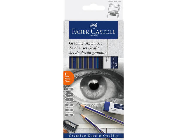 Potlood Faber-Castell GF 6 hardheden 8-delig