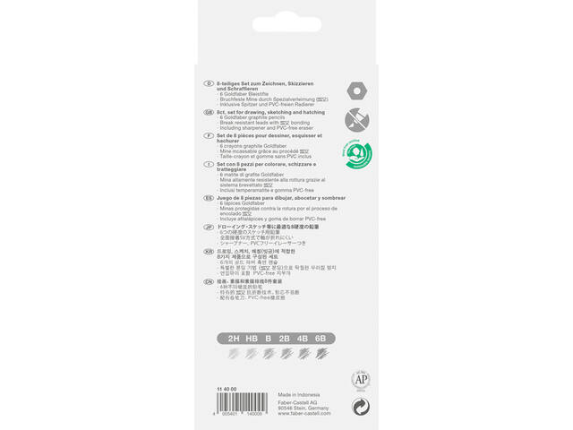 Potlood Faber-Castell GF 6 hardheden 8-delig
