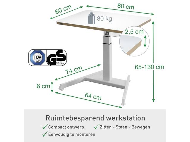 Zit-sta bureau Leitz Ergo elektrisch compact