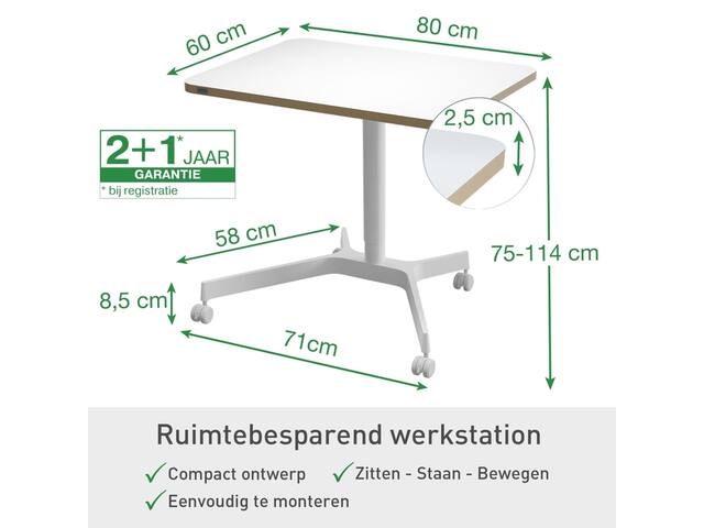 Zit-sta bureau Leitz Ergo compact