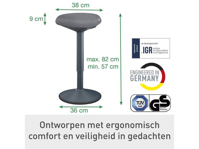 Actieve stakruk Leitz Ergo met comfortzitting