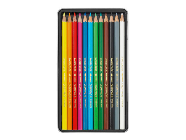 Kleurpotl Caran d Ache swisscolor aquarel 12st ass