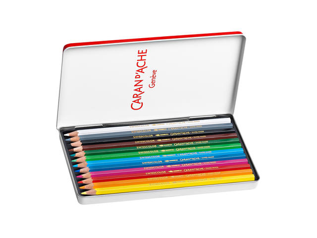 Kleurpotl Caran d Ache swisscolor aquarel 12st ass