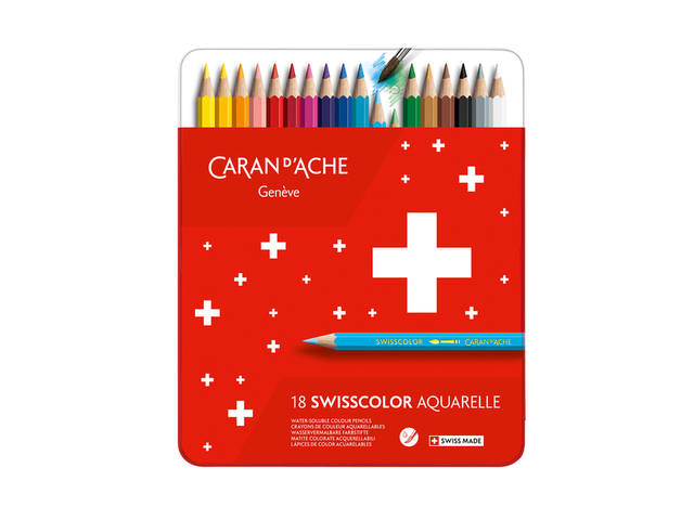 Kleurpotl Caran d Ache swisscolor aquarel 18st ass