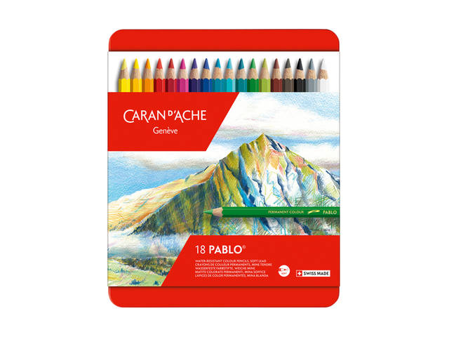 Kleurpotlood Caran d Ache Pablo ass blik 18st