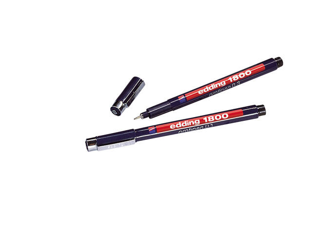Fineliner edding 1800 0.25-0.35-0.5mm zwart