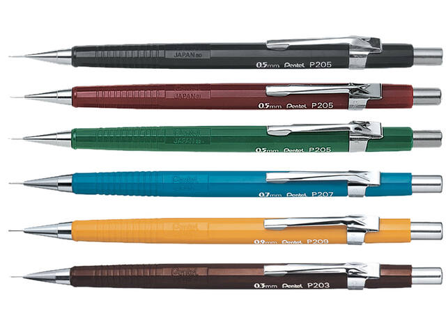 Vulpotlood Pentel P205 HB 0.5mm zwart