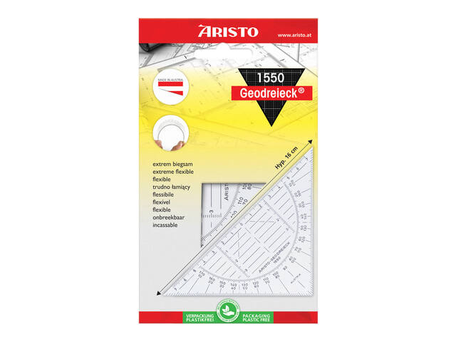 Geodriehoek Aristo 1550 160mm flexibel onbreekbaar