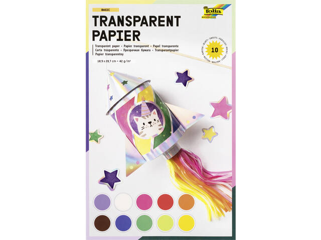 Transparant papier Folia 18.5x29.7cm 42gr 10v 10kl