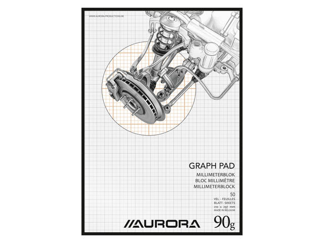 Millimeterblok Aurora A4 50 vel 90gr bruin