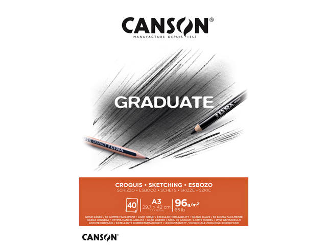 Schetspapier Canson Graduate Sketch 96gr A3 wit