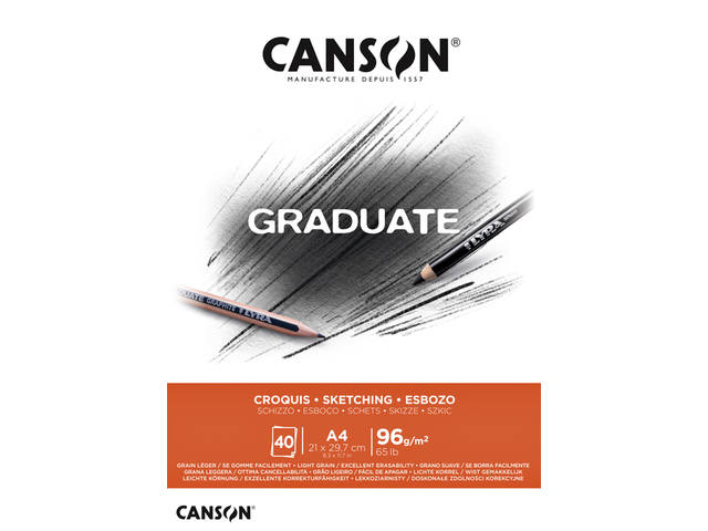Schetspapier Canson Graduate Sketch 96gr A4 wit