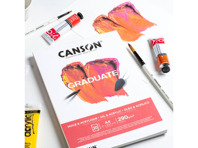 Schilderpapier Canson Graduate 20vel 290gr A3 wit