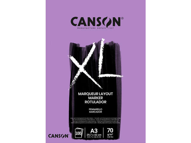 Markerpapier Canson XL Marker 70gr A3 extra wit