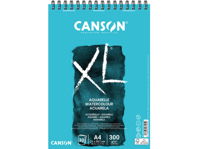 Aquarelpapier Canson XL 30vel 300gr A4 wit