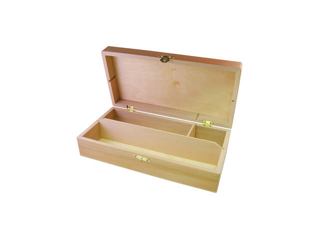 Tekendoos 25x12.5x6.5cm 3 vakken beukenhout