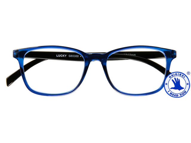 Leesbril I Need You +2.00dpt Lucky blauw-zwart