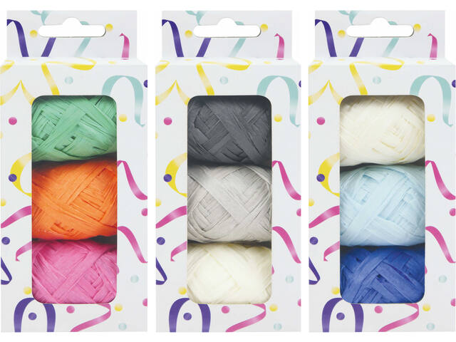Lint raffia assorti oranje groen roze