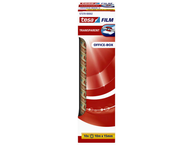 Plakband tesafilm 10mx15mm transparant 10 rol