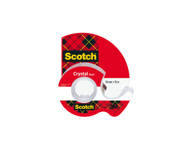 Plakband Scotch Crystal 600 19mmx15m tr + handdisp