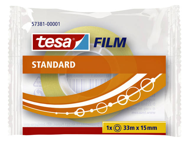 Plakband tesafilm Standaard 33mx15mm transparant