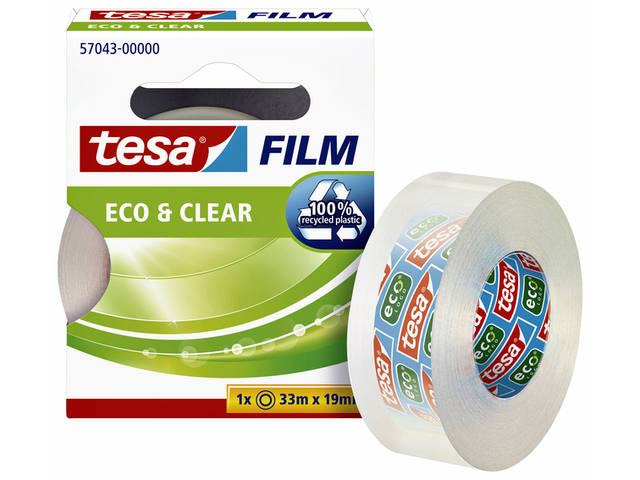 Plakband tesafilm Eco  Clear 33mx19mm transparant