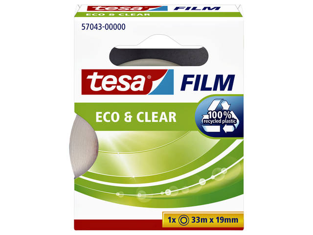 Plakband tesafilm Eco  Clear 33mx19mm transparant