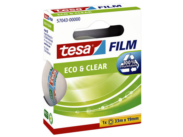 Plakband tesafilm Eco  Clear 33mx19mm transparant