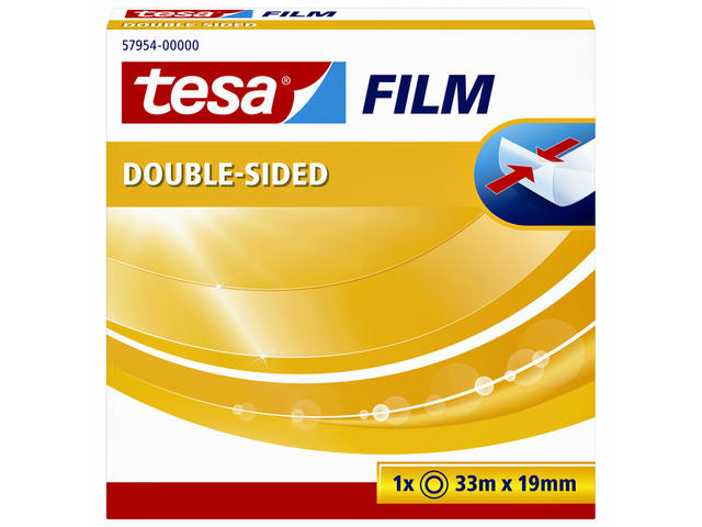 Dubbelzijdig plakband tesafilm 33mx19mm tr