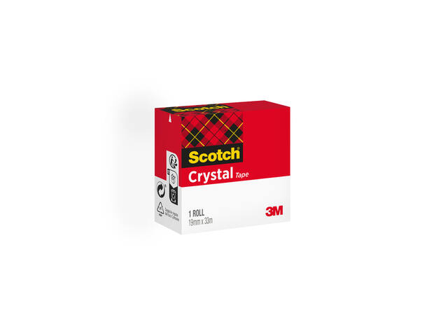 Plakband Scotch Crystal 600 19mmx33m transparant