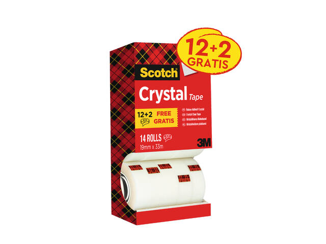 Plakband Scotch Crystal 600 19mmx33m tr 12+2