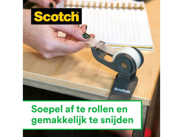 Plakbandhouder Scotch  Karim zwart + 1 rol tape