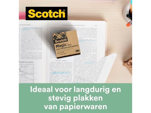 Plakbandhouder Scotch C38 recy zw + 3rol 19mmx33m