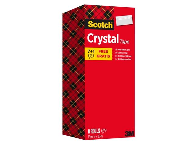Plakband Scotch Crystal 600 19mmx33m tr 7+1