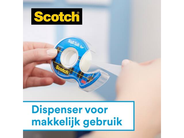 Plakband Scotch 19mmx16.5m Wall Safe + handdisp