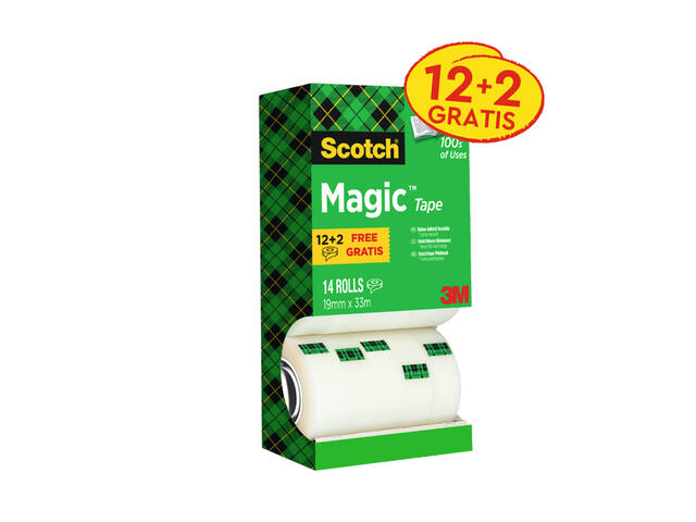 Plakband Scotch Magic 810 19mmx33m mat 12+2