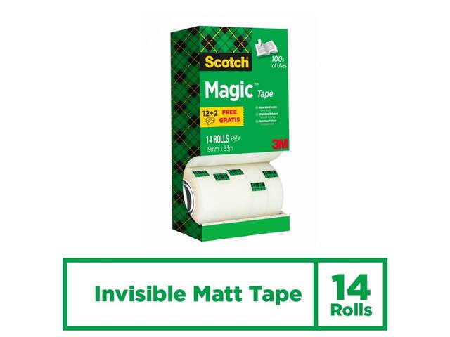 Plakband Scotch Magic 810 19mmx33m mat 12+2