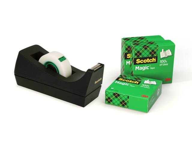 Plakbandhouder Scotch C38 zwart + 4rol tape