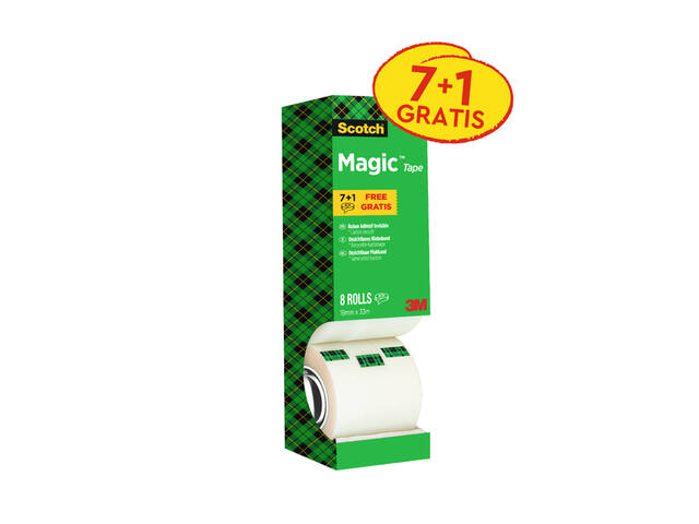 Plakband Scotch Magic 810 19mmx33m mat 7+1