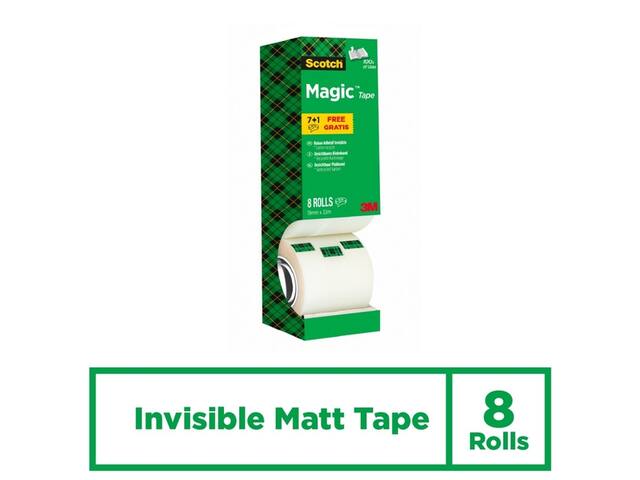 Plakband Scotch Magic 810 19mmx33m mat 7+1