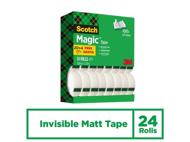 Plakband Scotch Magic 810 19mmx33m mat 20+4