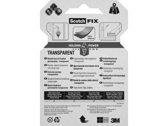 Plakband Scotch dubbelzijdig 19mmx1.5m transparant
