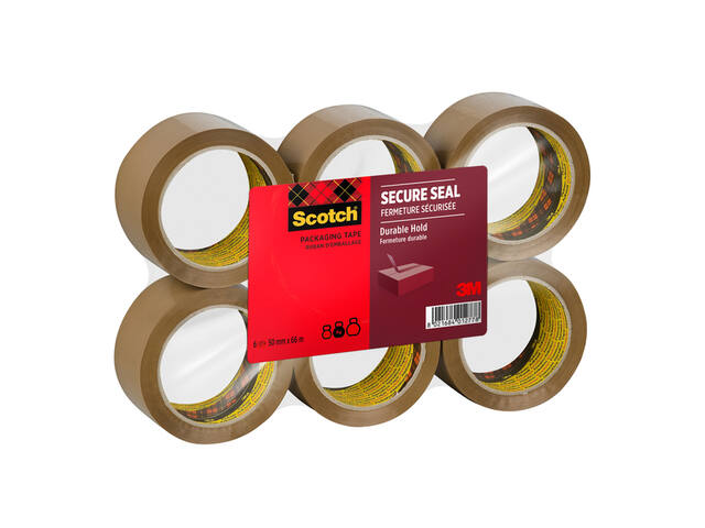 Verpakkingstape Scotch Secure 50mmx66m bruin 6rol