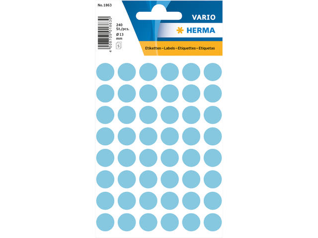 Etiket HERMA 1863 rond 12mm blauw 240st