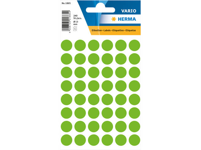 Etiket HERMA 1865 rond 12mm groen 240st