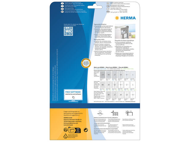 Etiket HERMA 4222 63.5x29.6mm folie zi 675st