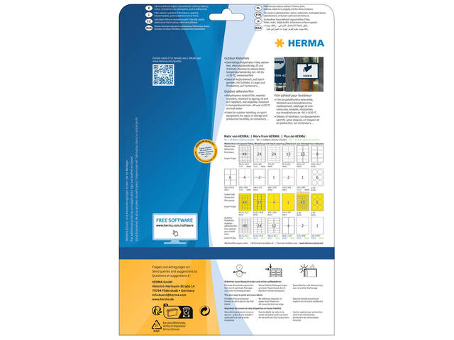 Etiket HERMA 9535 A5 210x148mm 20st folie wit
