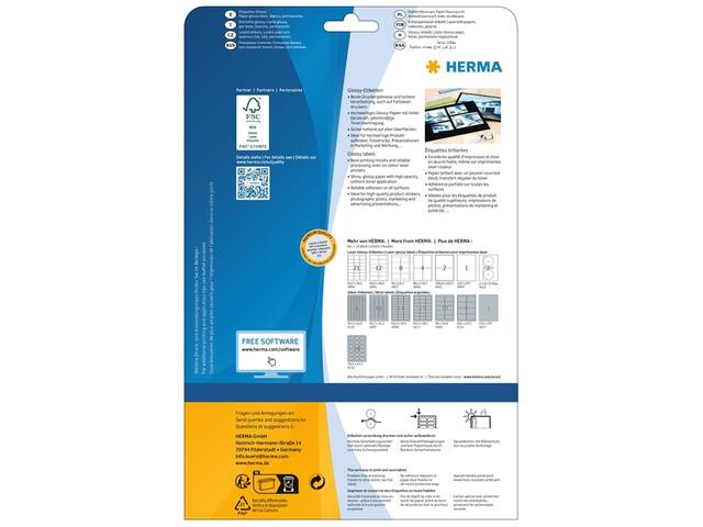 Etiket HERMA 4915 199.6x143.5mm wit 50st